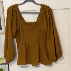 Festival season is calling!!! Mustard peasant blouse.